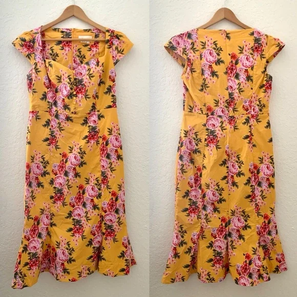 Anthropologie Cecily Fit & Flare Midi Floral Dress - Picture 6 of 11